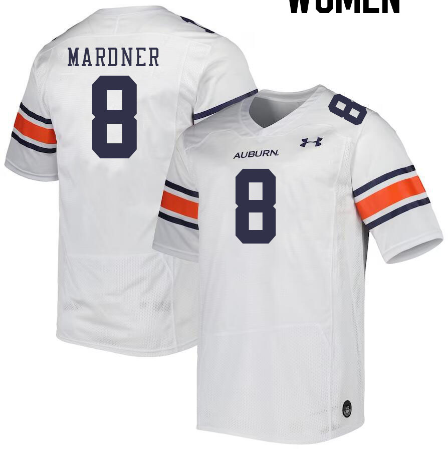 Women #8 Nick Mardner Auburn Tigers College Football Jerseys Stitched-White